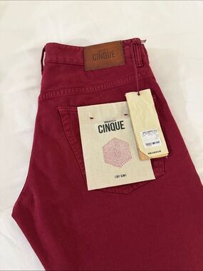 Incotex (Slowear) Sky Slim Cinque Mens Jeans in Wine Red - 31 Waist NWT $350
